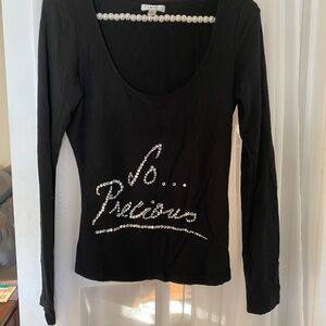 Cache Chic Black Long Sleeve Top Size: M